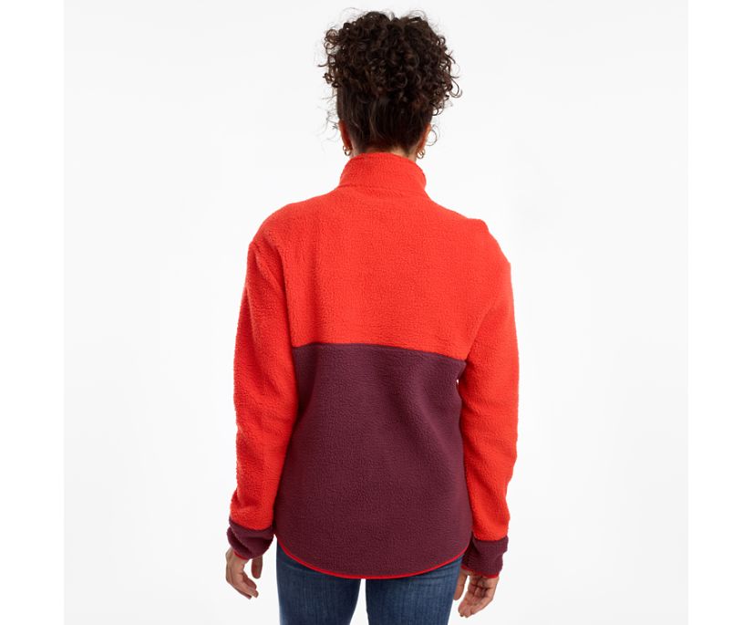 Saucony Fireside Fleece Anorak Women's Jackets Red / Burgundy | Canada 338MQZA